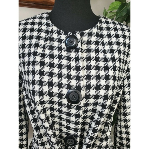 Signature By Larry levine Womens Black & White Polyester Buttons Casual Jacket - Picture 2 of 12